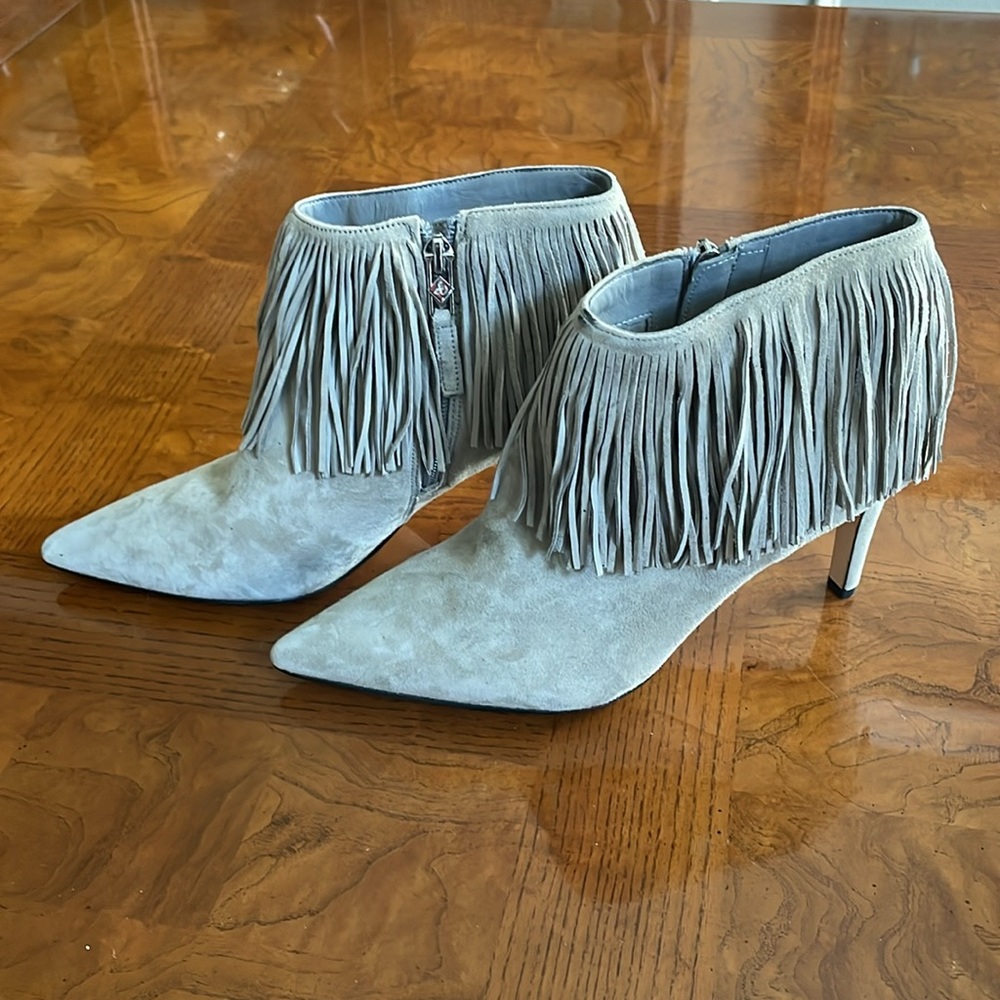 Sam Edelmam Zip Up Gray Pointed Toe Booties. - image 2